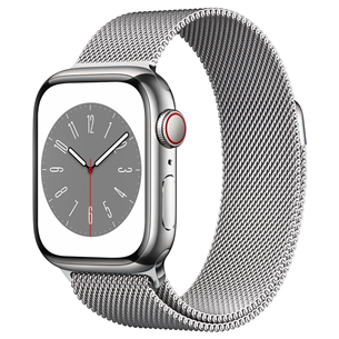 Išmanusis laikrodis Apple Watch Series 8 GPS + Cellular, Milanese Loop, 41mm, Silver MNJ83EL/A