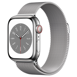 Apple Watch Series 8 GPS + Cellular, Milanese Loop, 41mm, silver stainless steel - Smartwatch