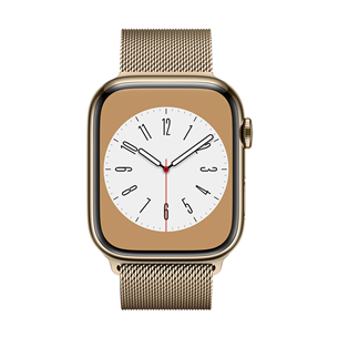 Apple Watch Series 8 GPS + Cellular, Milanese Loop, 45 мм, золотистая нержавеющая сталь - Смарт-часы