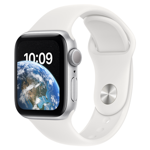 Apple Watch SE 2, GPS, 40mm, silver/white - Smartwatch