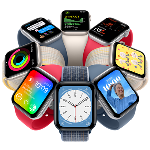 Apple Watch SE 2, GPS, 40mm, silver/white - Smartwatch