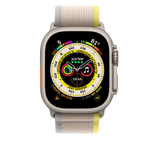 Dirželis Apple Watch 49mm, Trail Loop, S/M, yellow/beige