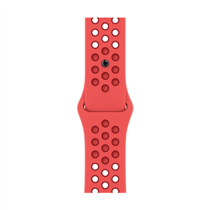 Apple Watch 45 мм, Nike Sport Band, красный - Сменный ремешок
