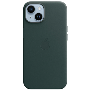 Dėklas Apple iPhone 14 Leather Case with MagSafe, forest green