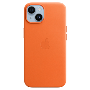Dėklas Apple iPhone 14 Leather Case with MagSafe, orange