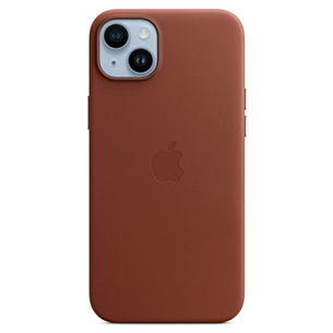 Dėklas Apple iPhone 14 Plus Leather Case with MagSafe, umber