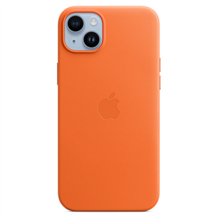Dėklas Apple iPhone 14 Plus Leather Case with MagSafe, orange
