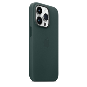 Apple iPhone 14 Pro Leather Case with MagSafe, темно-зеленый - Кожаный чехол