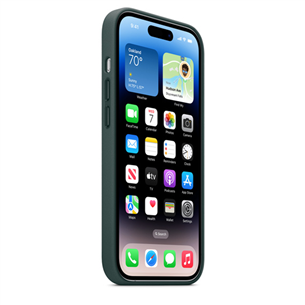 Apple iPhone 14 Pro Leather Case with MagSafe, темно-зеленый - Кожаный чехол