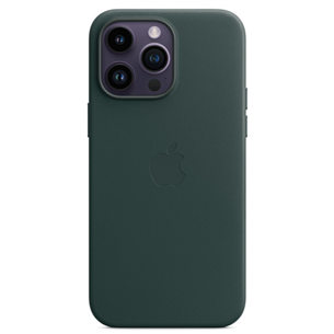 Apple iPhone 14 Pro Max Leather Case with MagSafe, темно-зеленый - Кожаный чехол