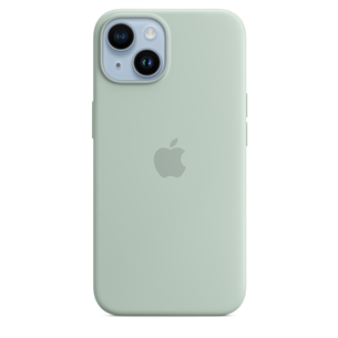 Apple iPhone 14 Silicone Case with MagSafe, светло-зеленый - Силиконовый чехол