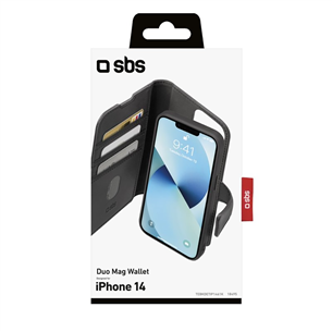 Dėklas SBS Duo Mag Wallet iPhone 14, Black