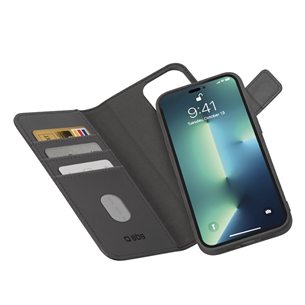 SBS Duo Mag Wallet, iPhone 14 Pro, black - Smartphone case