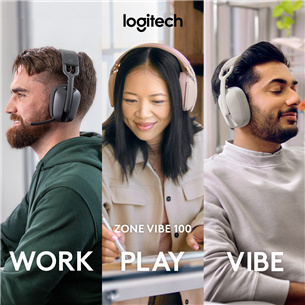 Ausinės Logitech Zone Vibe 100, belaidės, juodos