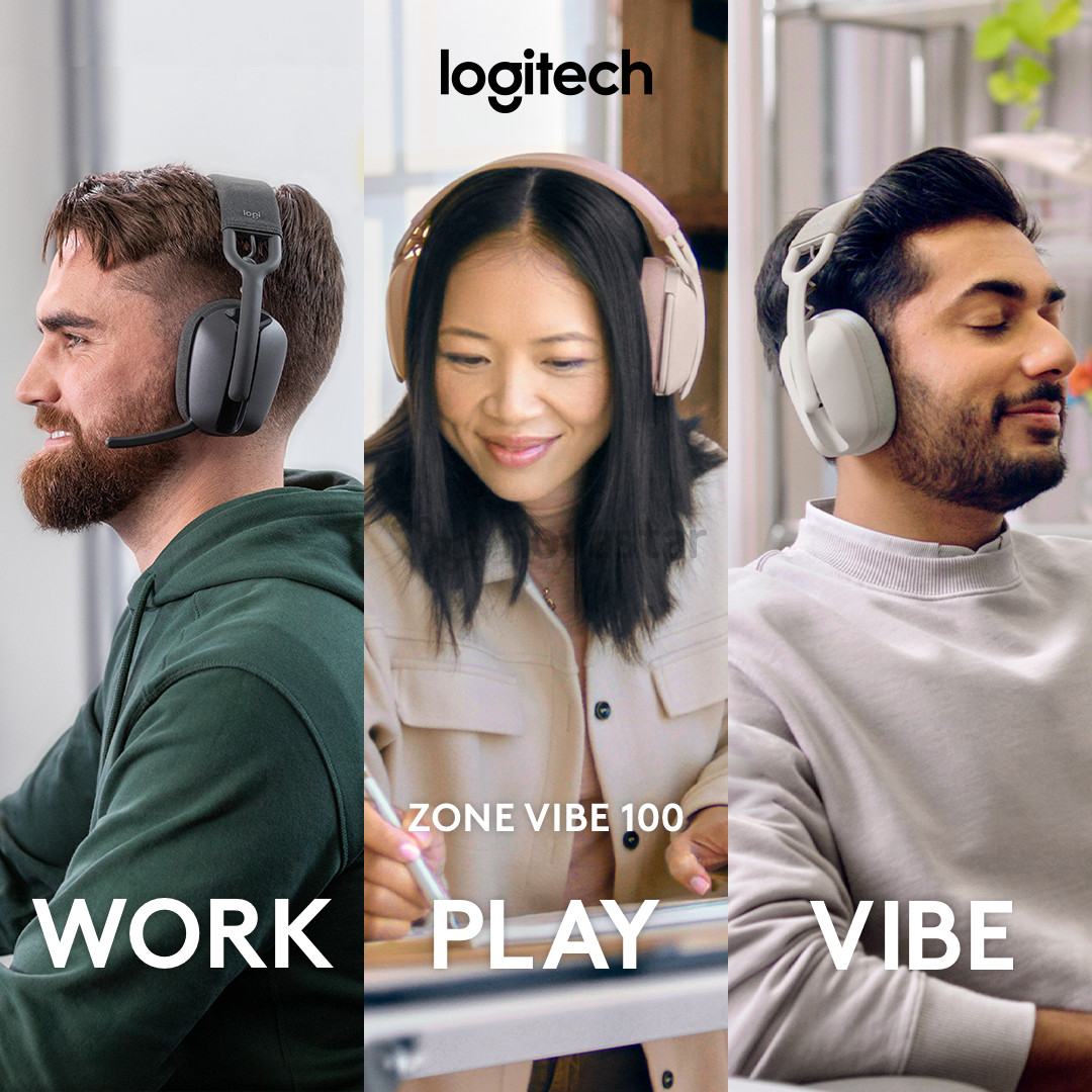 Logitech Zone Vibe 100, черный - Беспроводная гарнитура