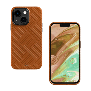 Dėklas LAUT MOTIF, iPhone 14, stripes, brown