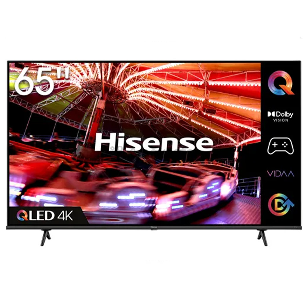 Hisense E7HQ, 65", 4K UHD, QLED, боковые ножки, черный - Телевизор