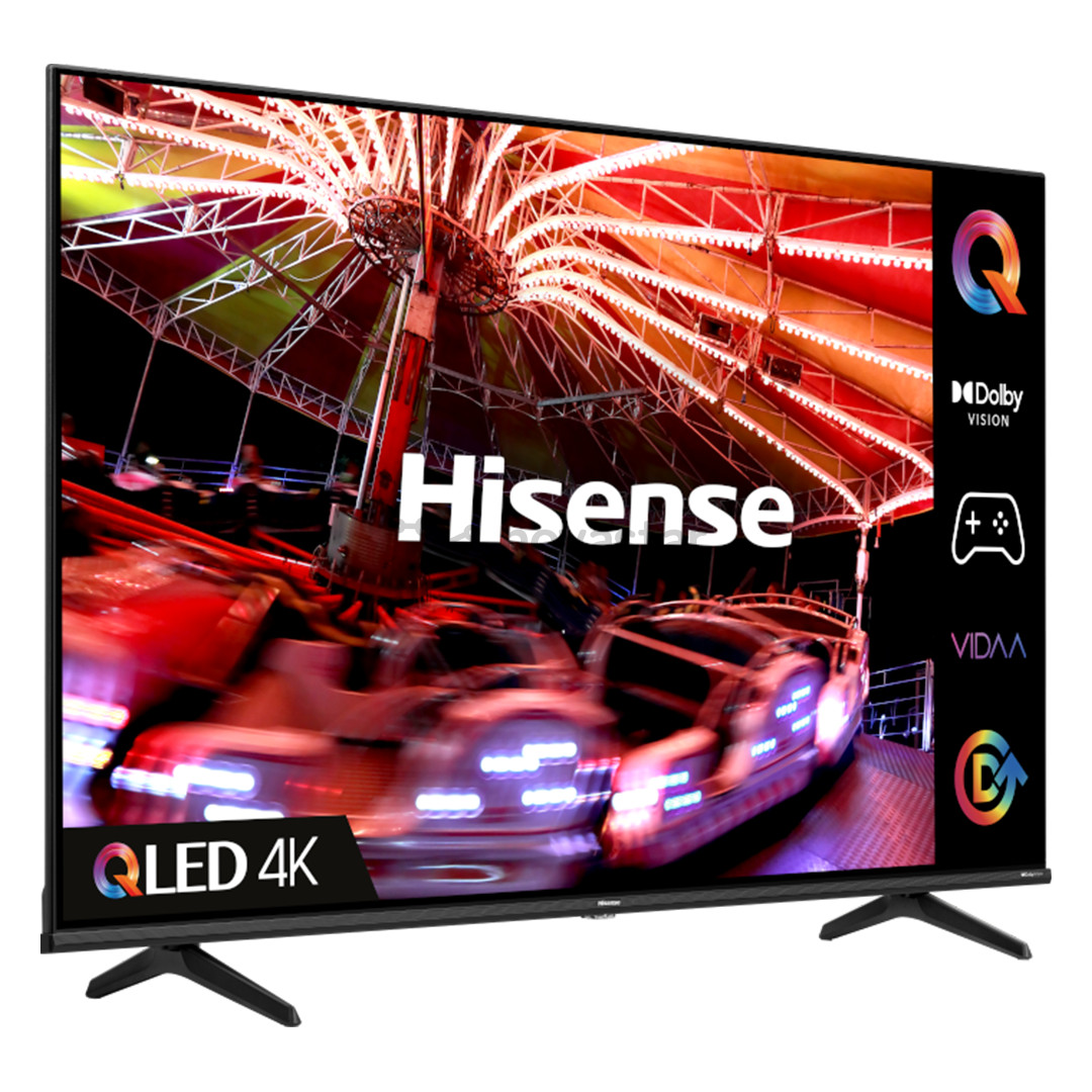 Hisense E7HQ, 65", 4K UHD, QLED, боковые ножки, черный - Телевизор