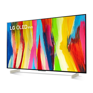 LG OLED evo C2, 42'', 4K UHD, OLED, feet stand, gray/white - TV