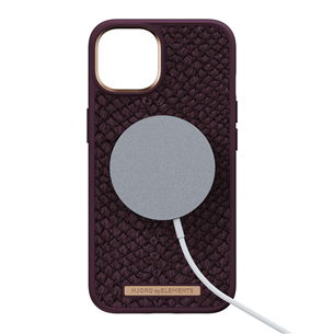 Njord byElements Salmon Leather MagSafe, iPhone 14, коричневый - Кожаный чехол