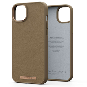 Dėklas Njord byElements Suede Comfort+ iPhone 14 Plus, Camel NA42CM04