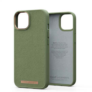 Dėklas Njord byElements Suede Comfort+ iPhone 14, Olive NA41CM06