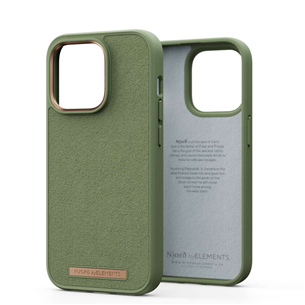 Dėklas Njord byElements Suede Comfort+ iPhone 14 Pro, Olive NA43CM06