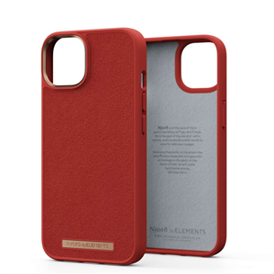 Dėklas Njord byElements Suede Comfort+ iPhone 14, Burnt orange