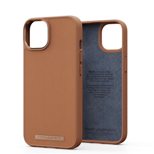 Njord byElements Genuine Leather, iPhone 14, cognac - Case