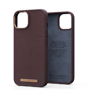 Dėklas Njord byElements Genuine iPhone 14, Odinis, Dark brown