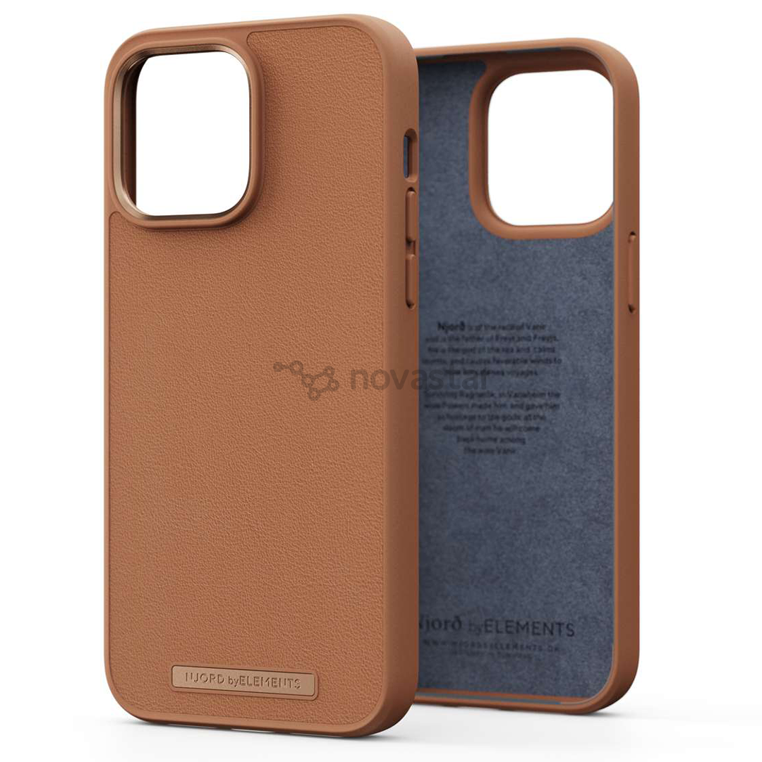 Njord byElements Genuine Leather, iPhone 14 Pro Max, cognac Case