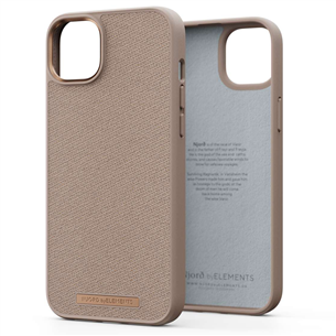 Dėklas Njord byElements Fabric Just iPhone 14 Plus, Pink sand NA42JU12