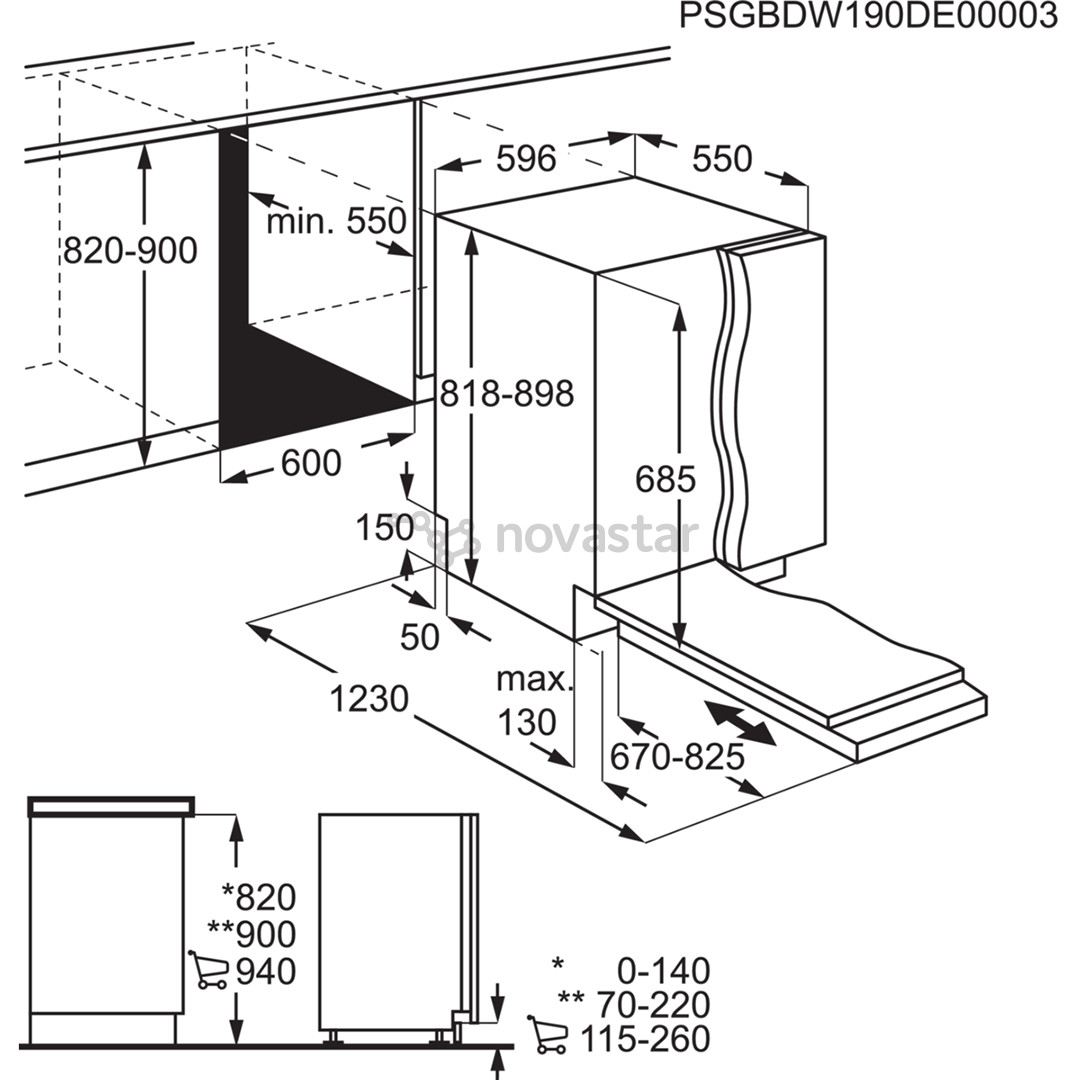 Įmontuojama indaplovė Electrolux EEG69410L