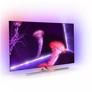 Philips OLED857, 55", 4K UHD, OLED, центральная подставка, серый - Телевизор