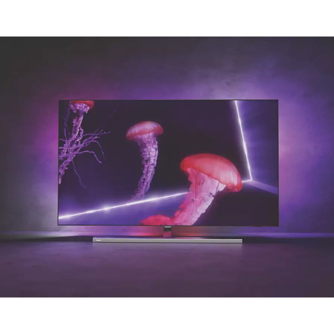Philips OLED857, 55", 4K UHD, OLED, central stand, gray - TV