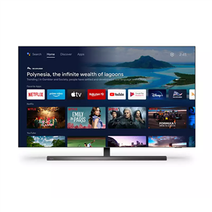 Philips OLED857, 65'', 4K UHD, OLED, central stand, gray - TV