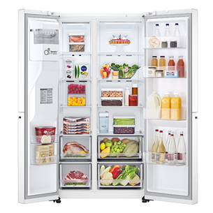 LG, диспенсер для воды и льда, 635 л, высота 179 см, белый - SBS-холодильник