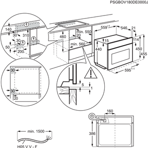 Įmontuojama mikrobangų krosnelė Electrolux EVM8E08X