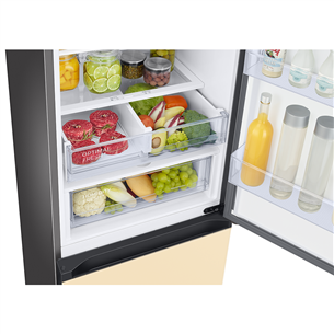 Samsung BeSpoke, 390 L, height 203 cm, beige - Refrigerator