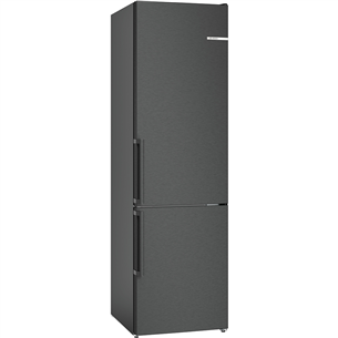 Bosch, NoFrost, 321 L, height 186 cm, black stainless steel - Refrigerator