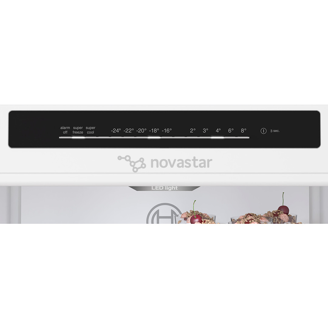 Bosch, NoFrost, 321 L, aukštis 186 cm, juodo nerūdijančio plieno - Šaldytuvas