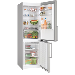 Bosch, NoFrost, 321 L, height 186 cm, stainless steel - Refrigerator