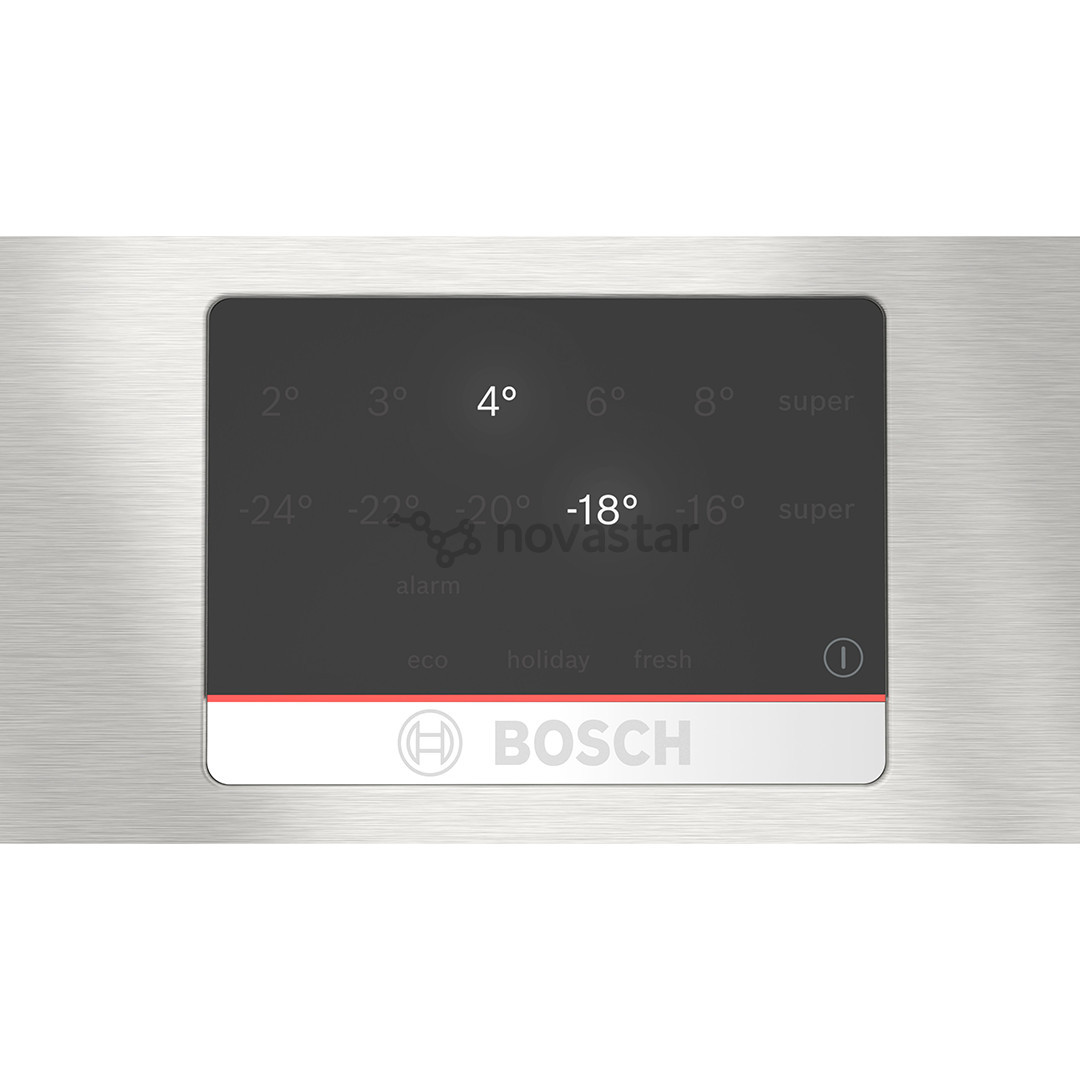 Bosch, NoFrost, 321 L, aukštis 186 cm, nerūdijančio plieno - Šaldytuvas