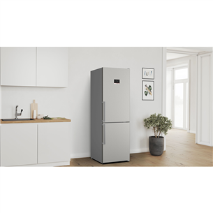 Bosch, NoFrost, 321 L, height 186 cm, stainless steel - Refrigerator