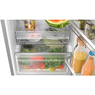 Bosch, NoFrost, 321 L, height 186 cm, stainless steel - Refrigerator