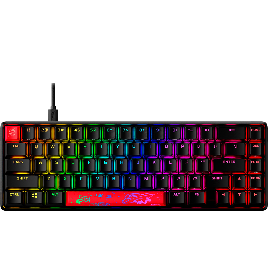 HyperX Alloy Origins 65, HyperX Red, Linear, US, juoda - Klaviatūra