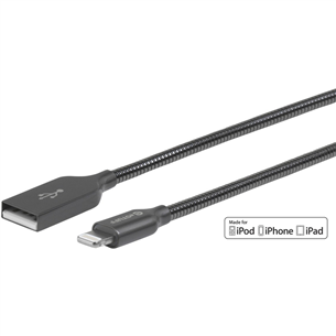 Laidas eStuff Gunmetal USB / Lightning, 1,5m , pilkas