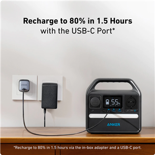 Išorinė baterija Anker Powerhouse 521, 256 Wh, 200 W, USB-C