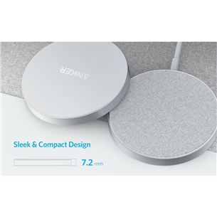 Belaidis įkroviklis Anker PowerWave II Magnetic Pad, 7.5 W, fabric, silver