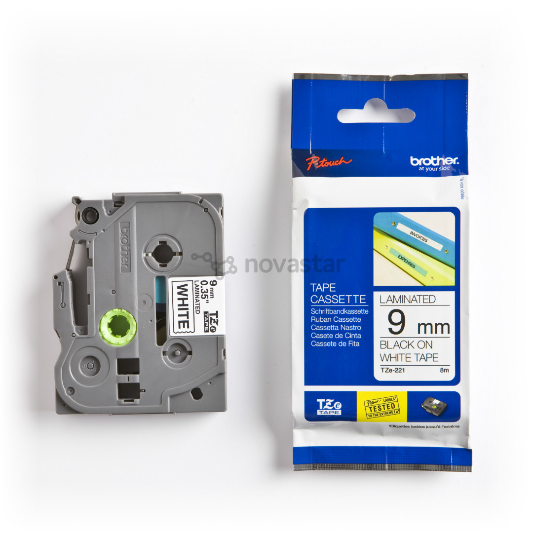Juostelė Brother TZE221 8m x 9mm